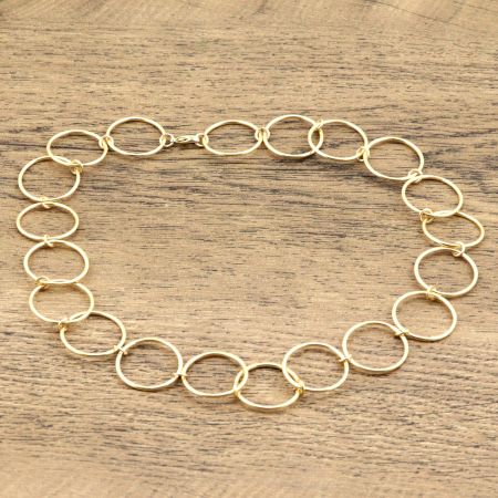 22k GP Circle choker Necklace for women, Brass Handmade jewelry Manufactuer